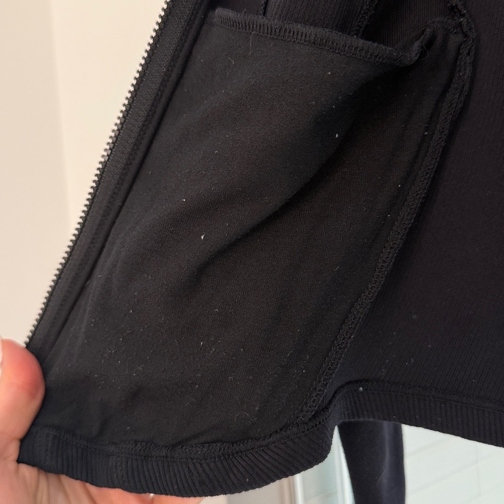 Alo Airbrush Black Corset Full Zip Jacket XS - Picture 12 of 13